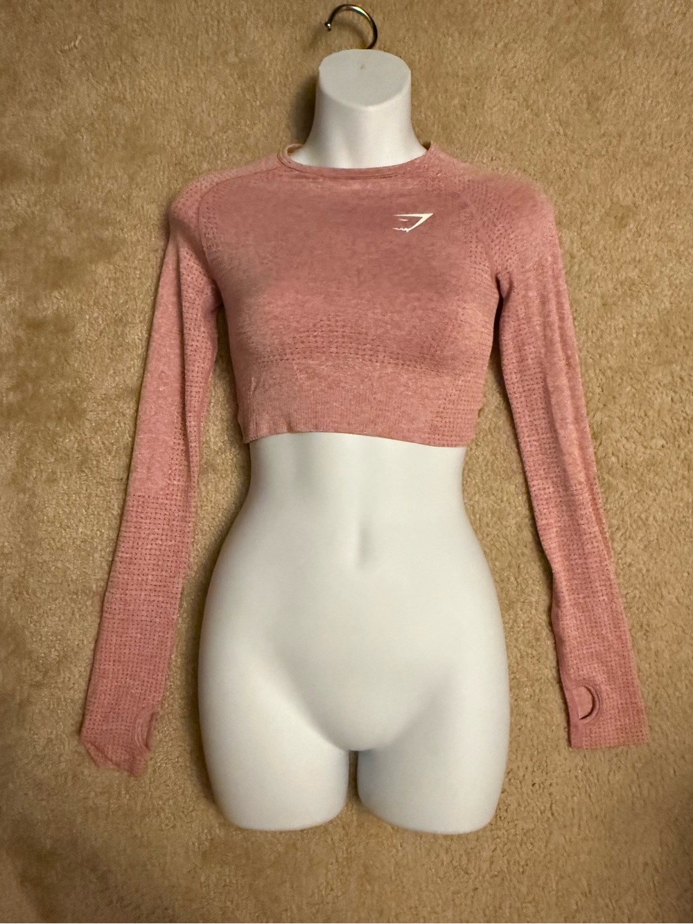 Gymshark Women's Long Sleeve Cropped Seamless Top - Dusty Rose
